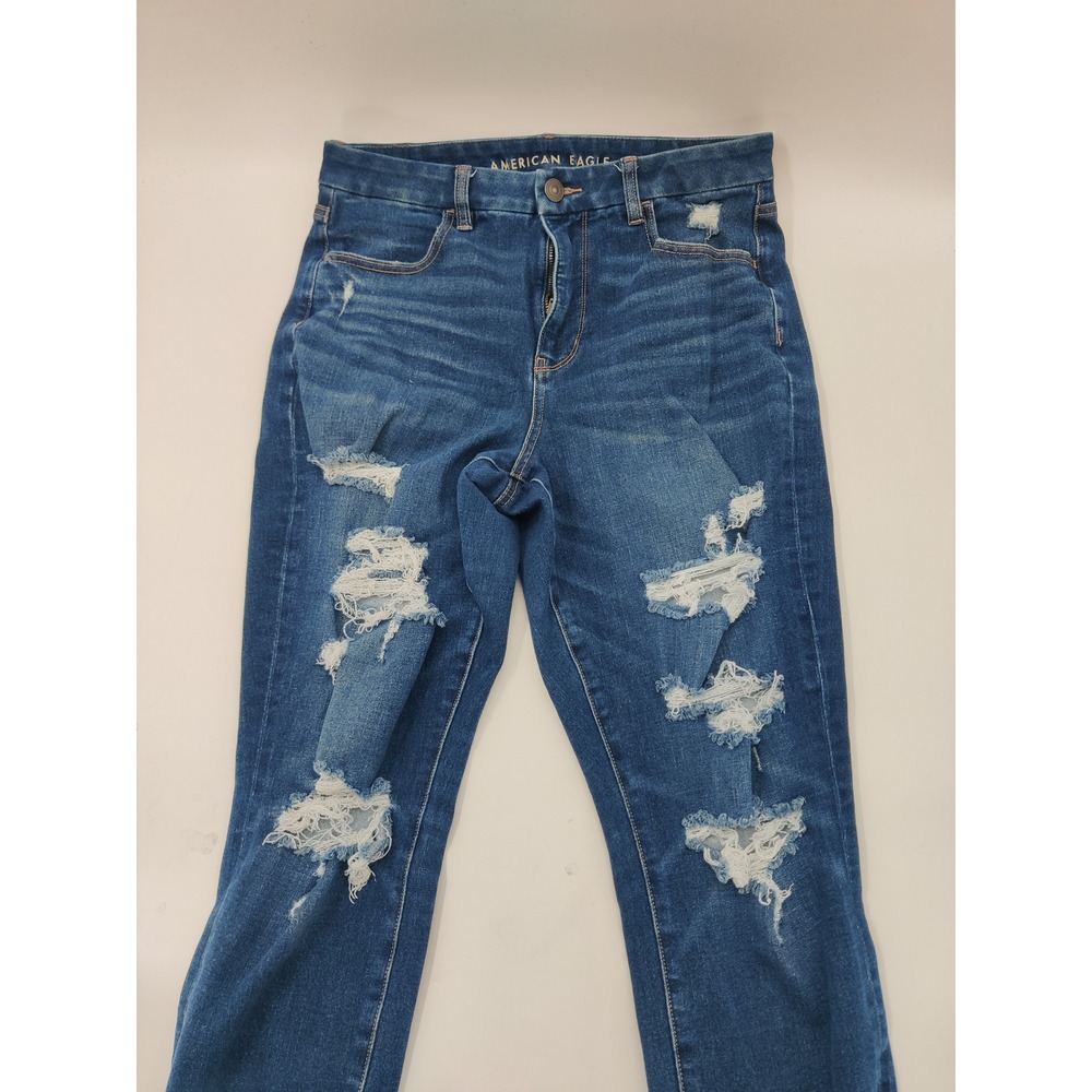 American Eagle Curvy Hi-Rise Jegging The Dream Jean Distressed Blue Size 12 Reg